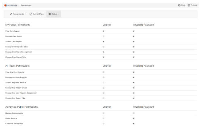 select desired permissions