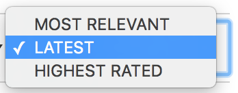 Filter by Latest, Most Relevant, or Highest Rated