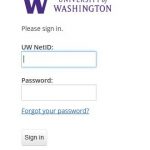 UW web login dialog box