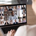 Woman videoconferencing