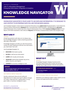 Handout with information about Knowledge Navigator