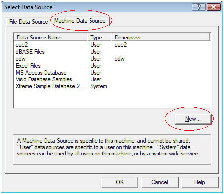 Choosing machine data source in MS Access