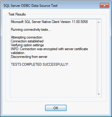 Results of a successful test of a new MS Access data source