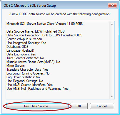 Testing a new MS Access data source