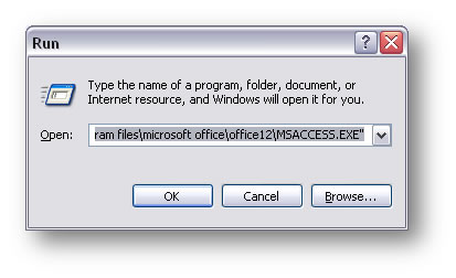 "Run" dialog box