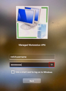 Screenshot of sign in page with login information entered. 